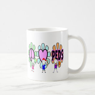 Taza De Café Regalos pediátricos de la "Paz-Amor-Pediatría" d
