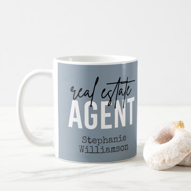 Taza De Café Regalos personalizados de agentes inmobiliarios pa (Con donut)