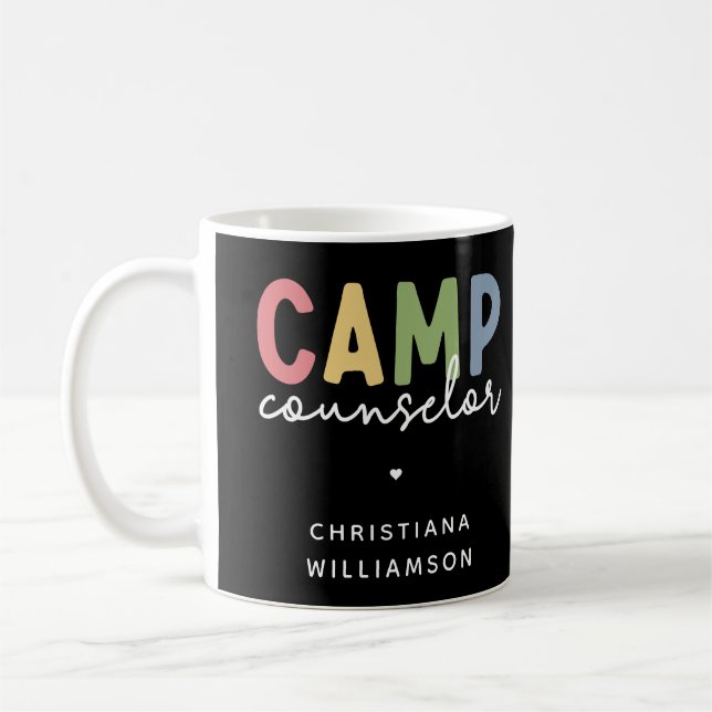 Taza De Café Regalos personalizados de consejero de campamento (Izquierda)