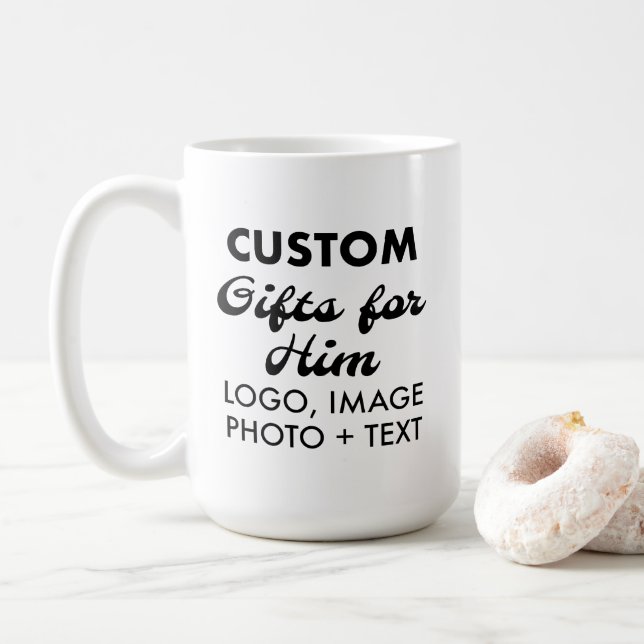 Taza De Café Regalos personalizados para el tazón blanco clásic (Con donut)