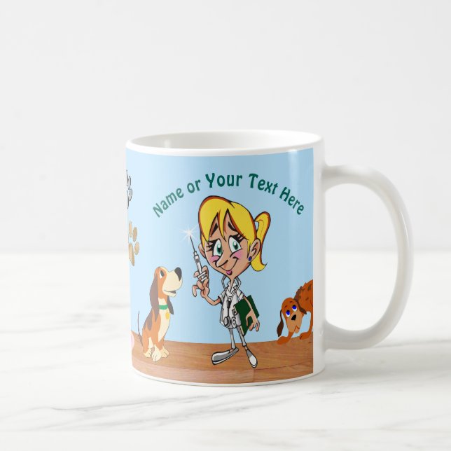 Taza De Café Regalos personalizados para su veterinario, (Derecha)