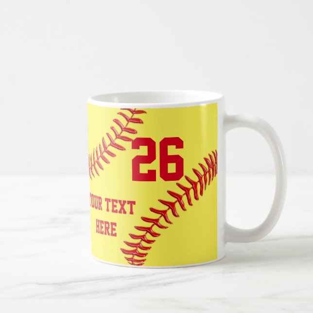 Taza De Café Regalos personalizados y baratos del softball para (Derecha)