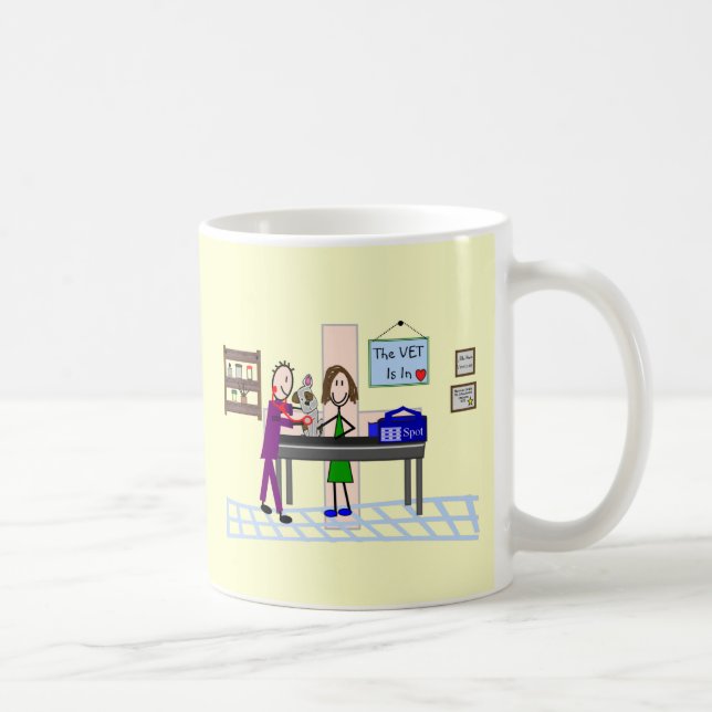 Taza De Café Regalos veterinarios "El veterinario está adentro" (Derecha)