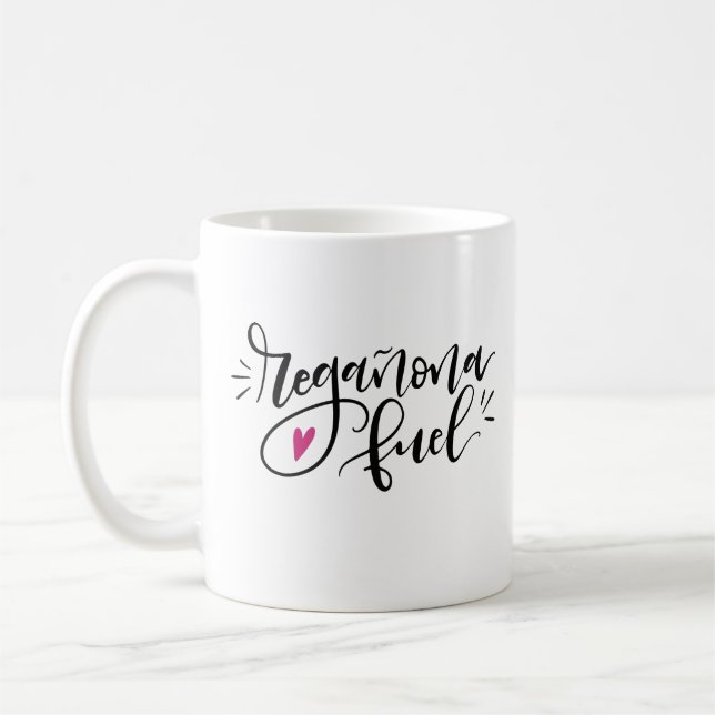 Taza De Café Regañona Fuel, con letra a mano (Izquierda)
