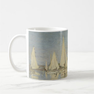 Taza De Café Regatas en Argenteuil, pintura al óleo, Claude Mon