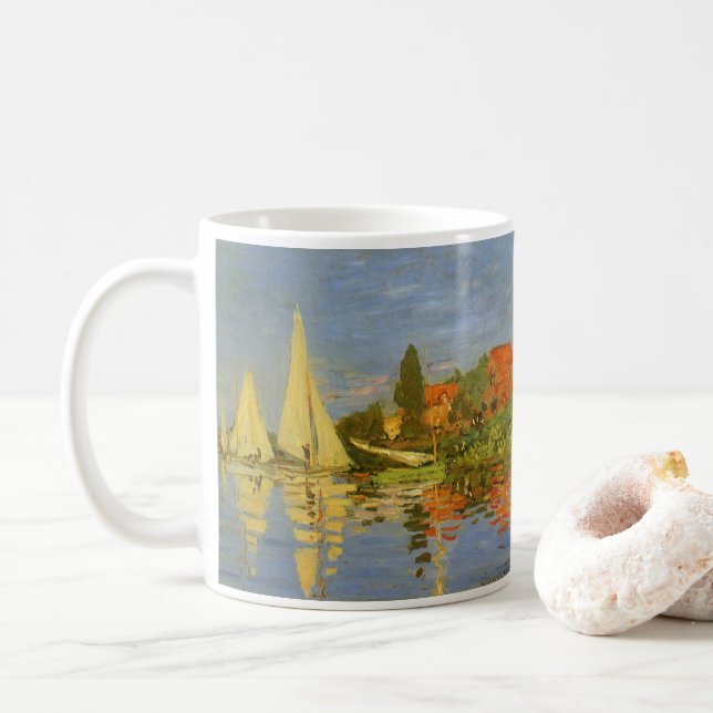 Taza De Café Regatta en Argenteuil por Claude Monet (Con donut)