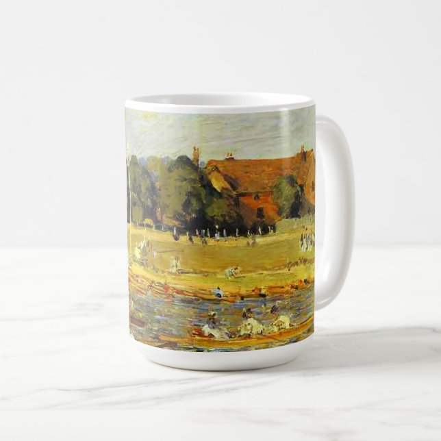 Taza De Café Regatta en Hampton Court Alfred Sisley Poster (Anverso derecho)