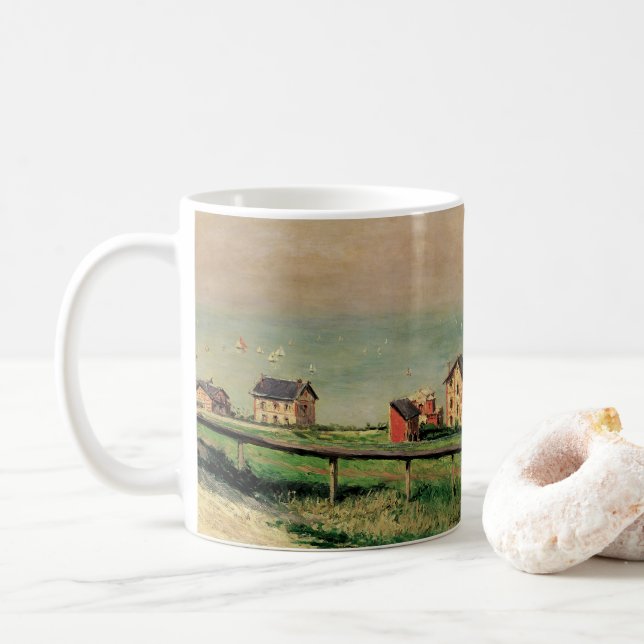 Taza De Café Regatta en Villerville por Gustave Caillebotte (Con donut)