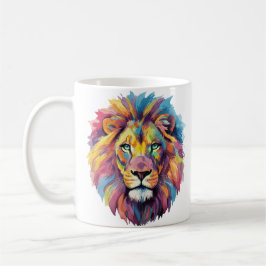 Taza De Café Regenbogen Wolf Aquarell Portrait