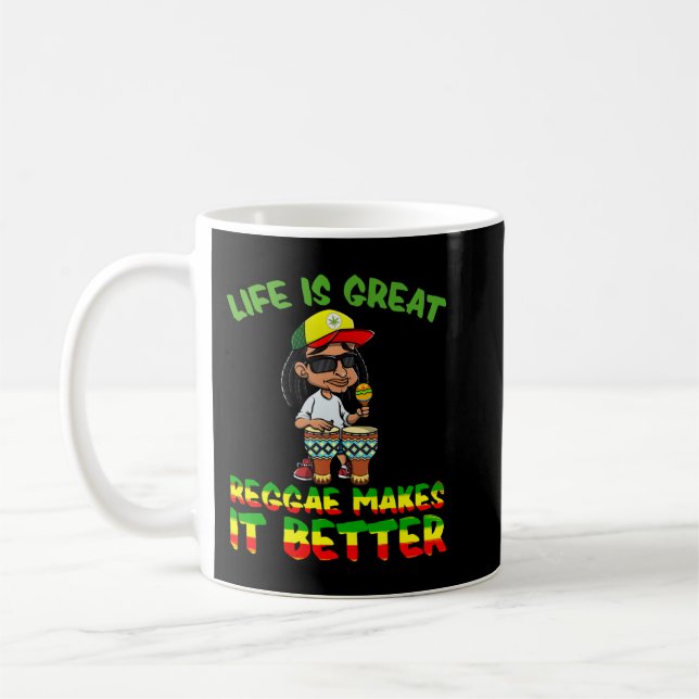 Taza De Café Reggae música jamaiquina - Rasta Rastafari Reggae  (Izquierda)