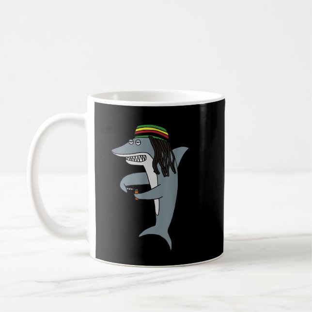 Taza De Café Reggae Shark: Gracioso reloj rasta (Izquierda)