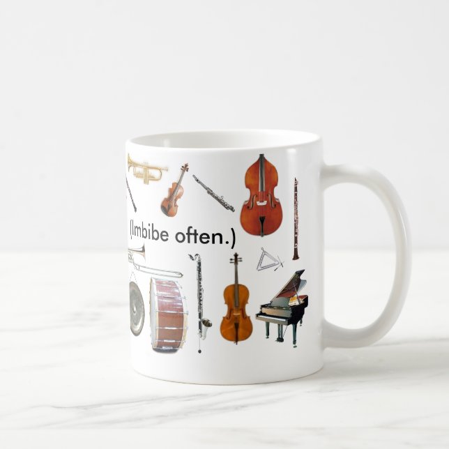 Taza De Café Registro. 11 onzas. ¡La "música es vida!  (Imbibe, (Derecha)