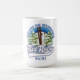 Taza De Café Registro de viajes para esquiar Big Rock Maine