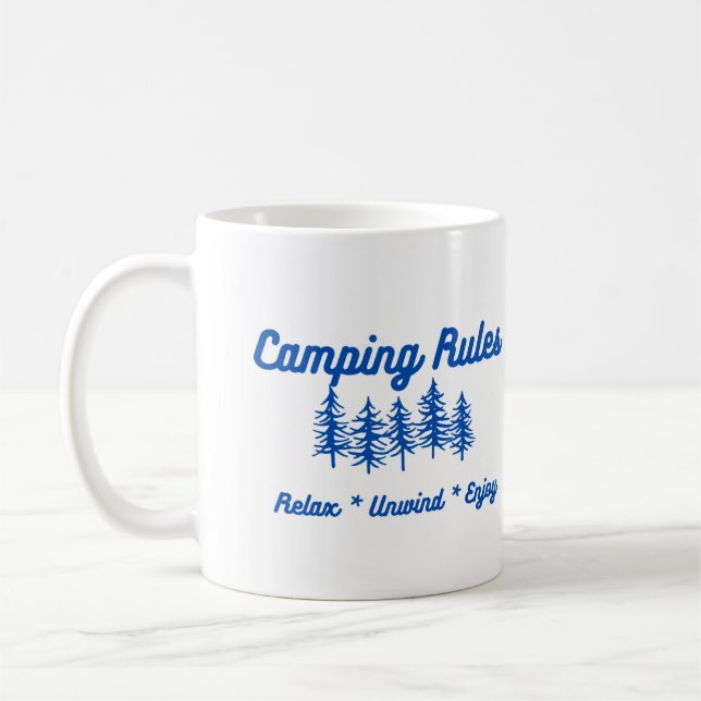 Taza De Café Reglas de camping: Relájese, relájese y disfrute (Izquierda)