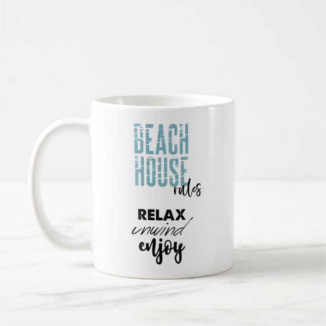 Taza De Café Reglas de la Casa de Playa de Oferta (Izquierda)