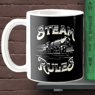 Taza De Café Reglas de vapor Motor de tren de vapor Locomotora
