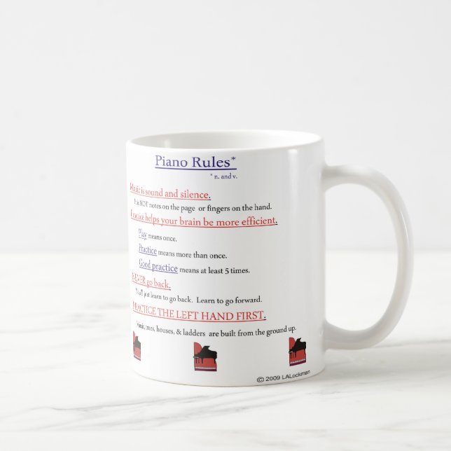 Taza De Café Reglas del piano (Derecha)