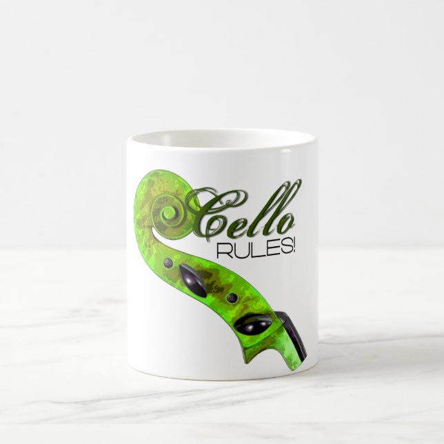 Taza De Café Reglas del violoncelo - verde (Centro)