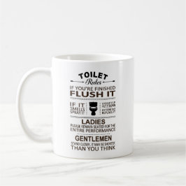 Taza De Café Reglas Divertidas del Inodoro Baño Sarcasmo 