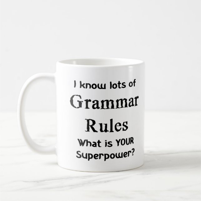 Taza De Café reglas gramaticales (Izquierda)