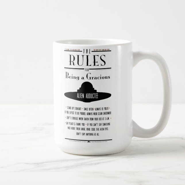 Taza De Café Reglas para ser un Abductee gracioso (Derecha)