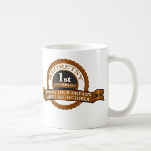 Taza De Café Regretsy aniversario de 1 año