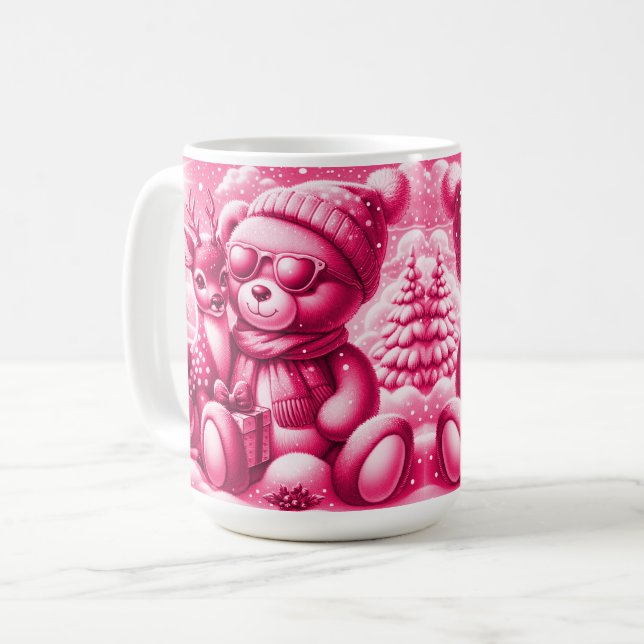 Taza De Café Reh und Bärchen Weihnachten Christmas Magenta (Anverso izquierdo)