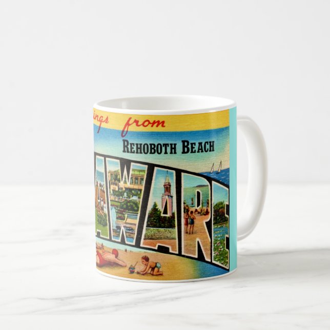 Taza De Café  Rehoboth Beach Postcard Mug (Anverso derecho)