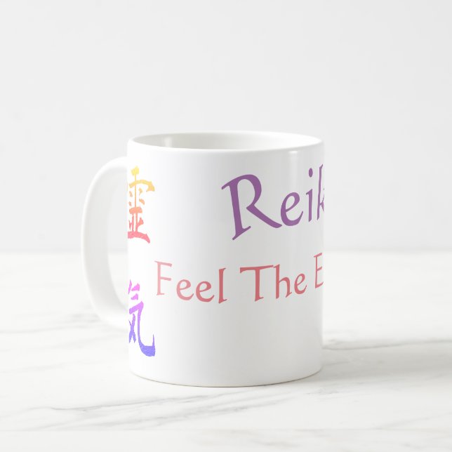 Taza De Café Reiki Siente El Arcoiris Energético (Anverso izquierdo)