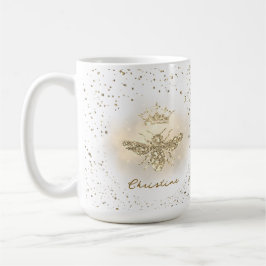 Taza De Café Reina Abeja brillo falso