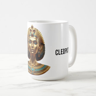Taza De Café Reina Cleopatra – Majestad Egipcia Dorada Arte Des