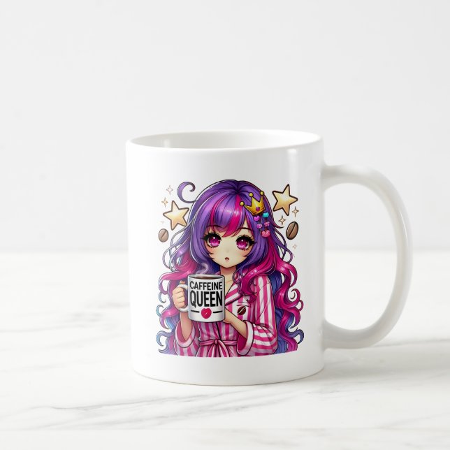 Taza De Café Reina de cafeína - Chica de animo con peluche en p (Derecha)