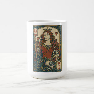Taza De Café Reina de corazones — Retrato Art Nouveau de rosewo