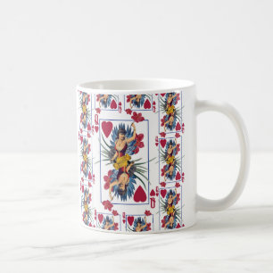 Taza De Café Reina de Corazones y Flores