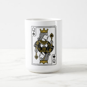Taza De Café Reina de espadas — Negro y oro
