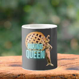 Taza De Café Reina de hornear de cosecha de vintage en gris