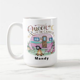 Taza De Café "Reina de la Autocaravana" Personalizada Glamping