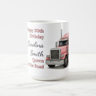 Taza De Café Reina de la carretera Cumpleaños camionera