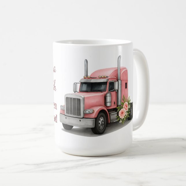 Taza De Café Reina de la carretera Cumpleaños camionera (Anverso derecho)