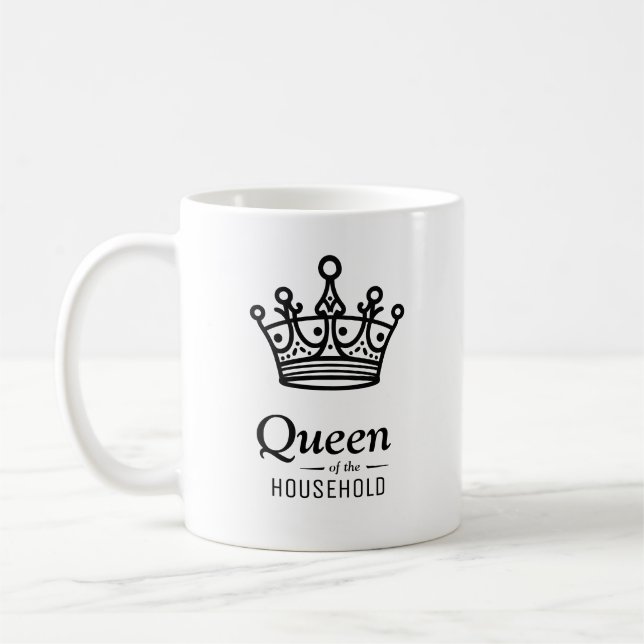 Taza De Café Reina de la casa | Mugre de café personalizada (Izquierda)