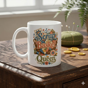 Taza De Café Reina de la cesta de retales Quilter Cottagecore