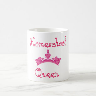 Taza De Café Reina de la escuela primaria rosa y blanca