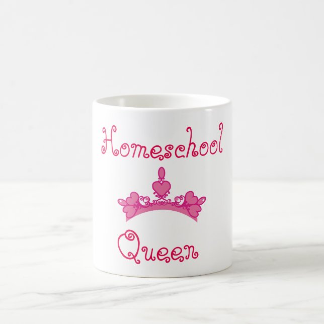 Taza De Café Reina de la escuela primaria rosa y blanca (Centro)