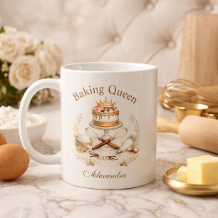Taza De Café Reina de la Repostería con Nombre Personalizado