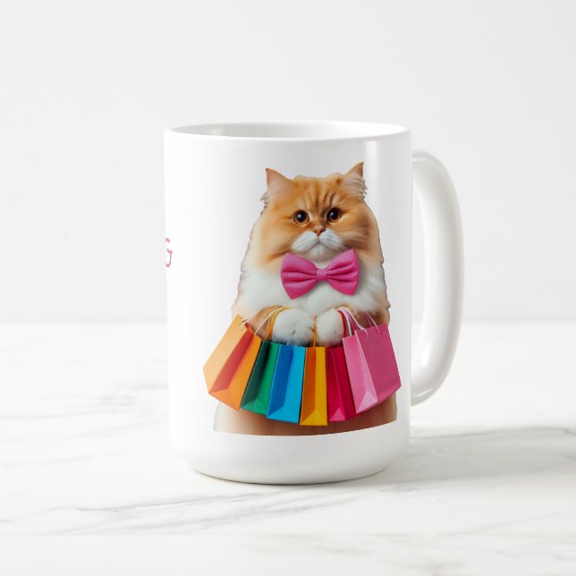 Taza De Café Reina de las Compras Gata (Anverso derecho)
