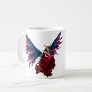 Taza De Café Reina de las Hadas de Fantasía Oscura con Alas de