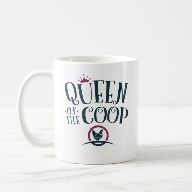Taza De Café Reina de las mujeres agricultoras de gallinas (Izquierda)
