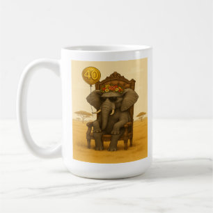 Taza De Café Reina de los 40 años: Mug elefante de cumpleaños