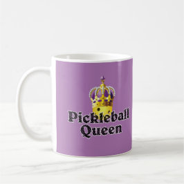 Taza De Café Reina de pellebol, morada de bolas amarillas, coro
