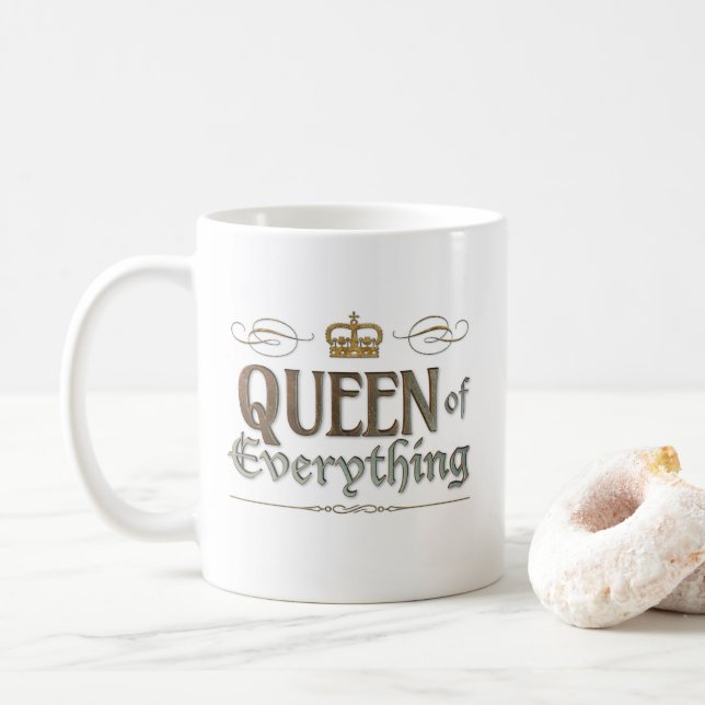 Taza De Café REINA de todo el Día Real Medieval de la Madre (Con donut)